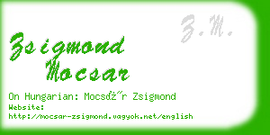 zsigmond mocsar business card